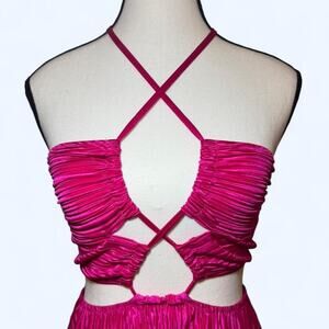 Barbiecore hot pink cutout maxi